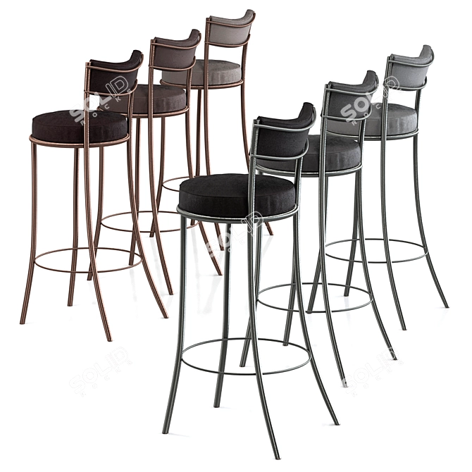 Modern Bar Stool in 6 Colors | 3DsMax Archive 3D model image 4