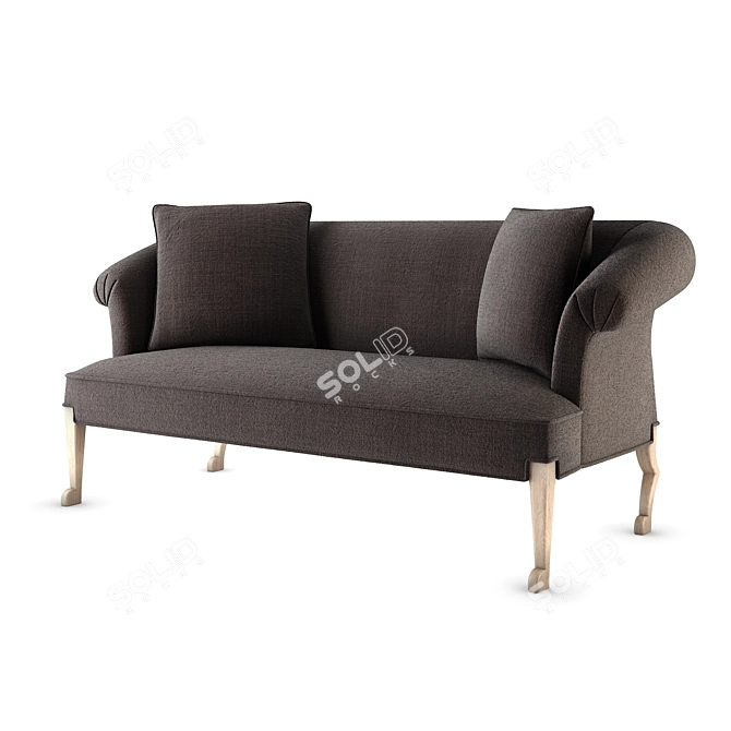 Baker La Fleur Settee: Elegant and Luxurious Seating 3D model image 1