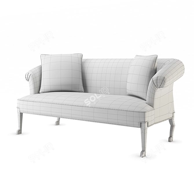 Baker La Fleur Settee: Elegant and Luxurious Seating 3D model image 2