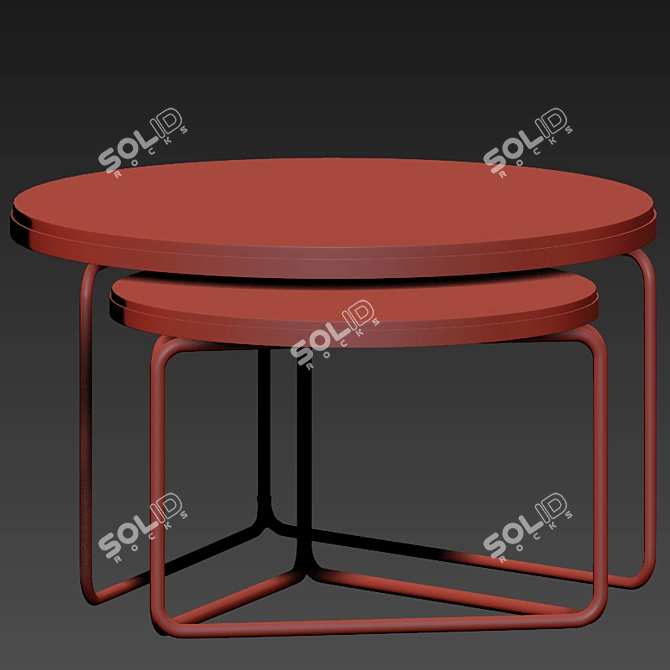 Modern Nest Coffee Table Set 3D model image 3