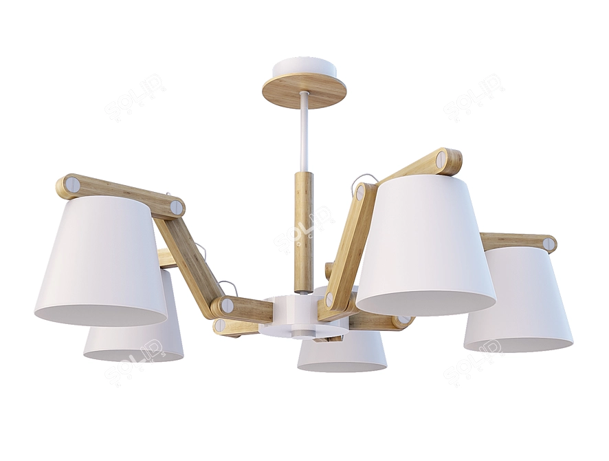 Alfa Joga White Pendant: 5 Lamps, 300W Total Power 3D model image 1