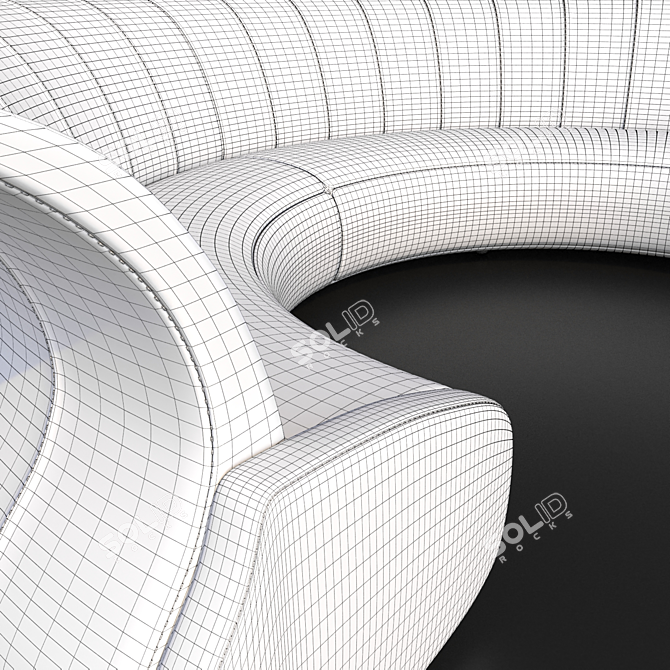 Sculptural Circle Sofa: Eclipse by Desforma 3D model image 4