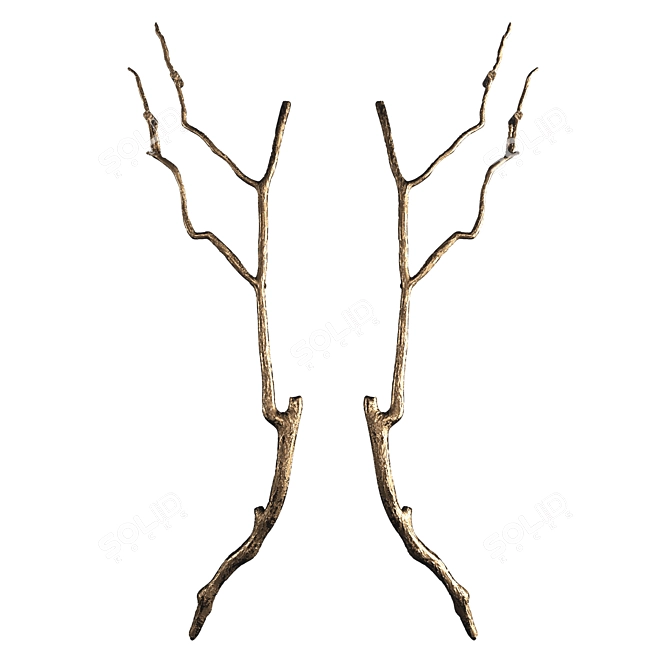 Elegant Branch Wall Decor 3D model image 1