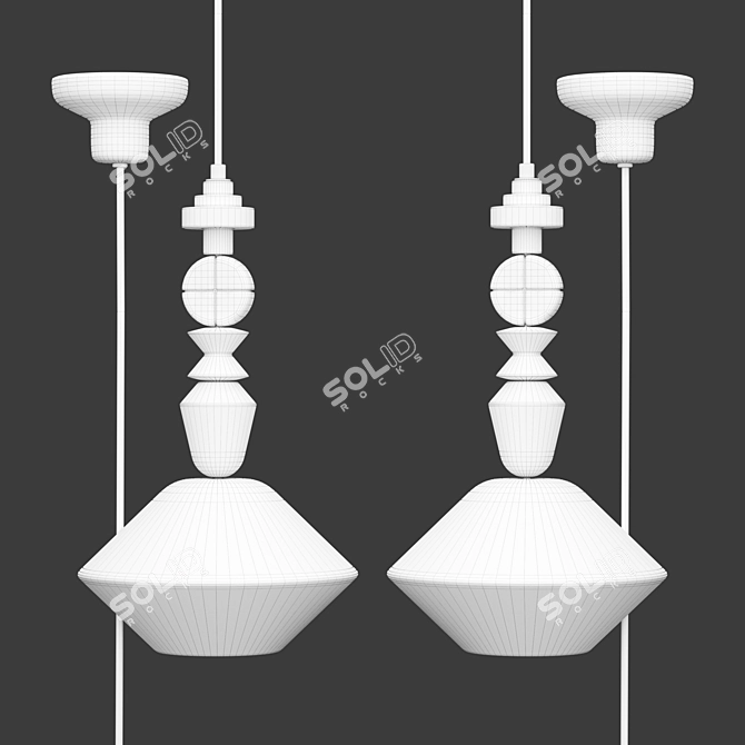 Ferroluce Deco Lariat Pendant: Timeless Elegance 3D model image 2