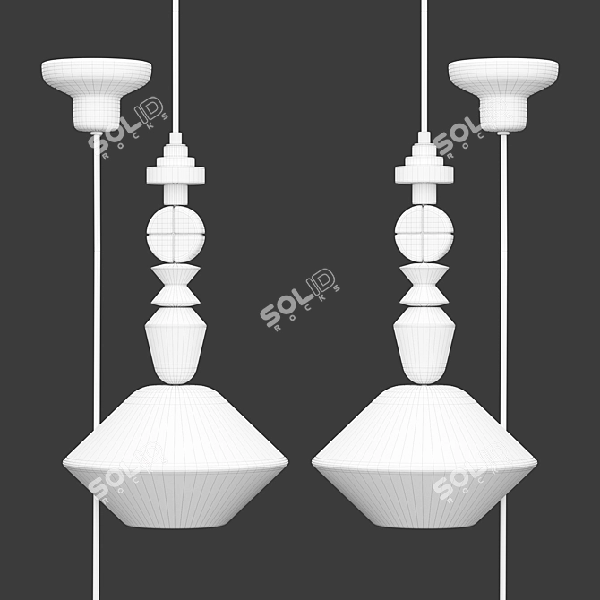 Ferroluce Deco Lariat Pendant: Timeless Elegance 3D model image 5