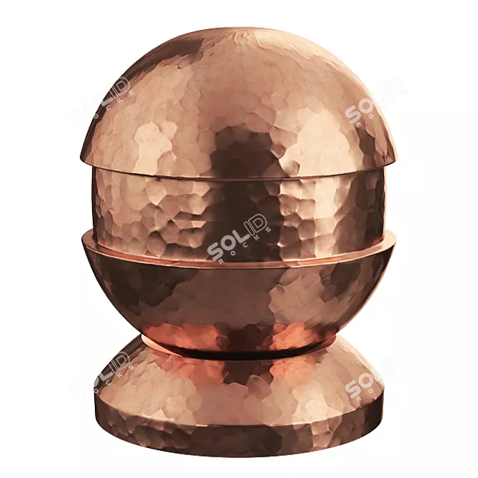 Handcrafted Hammered Copper Bowl 3D model image 1