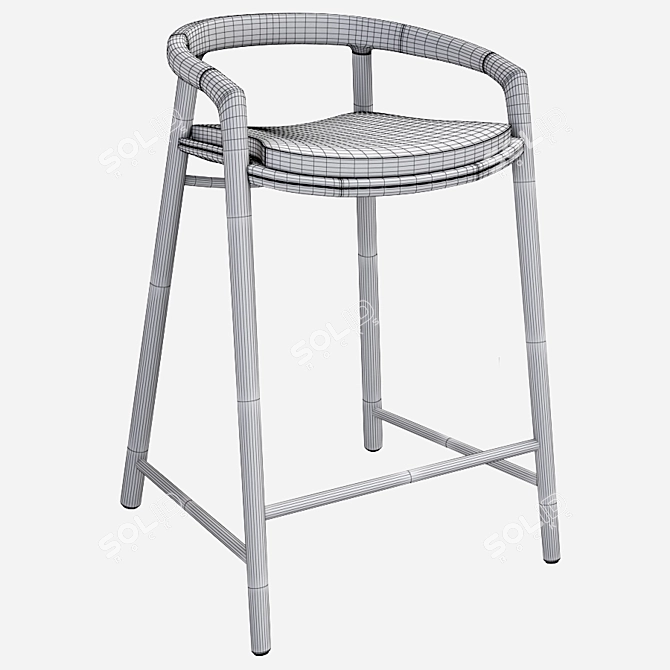 Manutti Solid Barstool - Stylish and Durable 3D model image 2