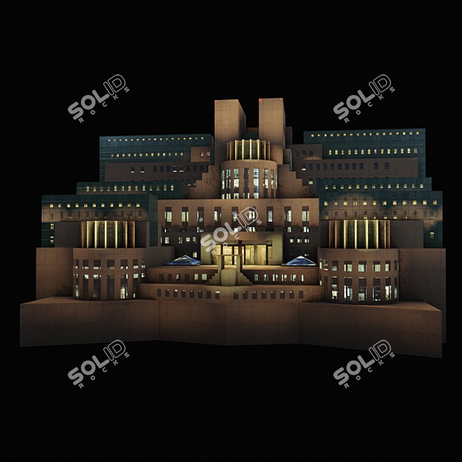 SIS HQ: Iconic London Building 3D model image 3