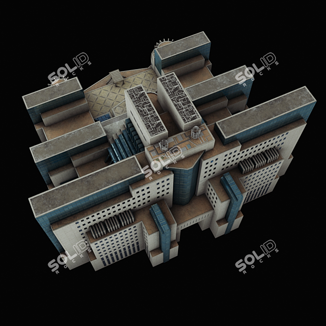 SIS HQ: Iconic London Building 3D model image 5