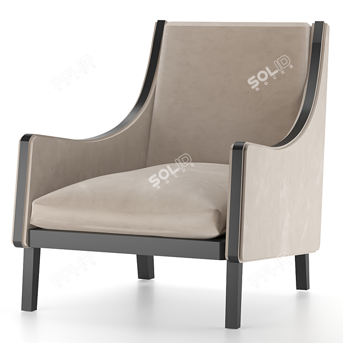 Cozy Arm Sofa: Comfort in a Compact Design 3D model image 1