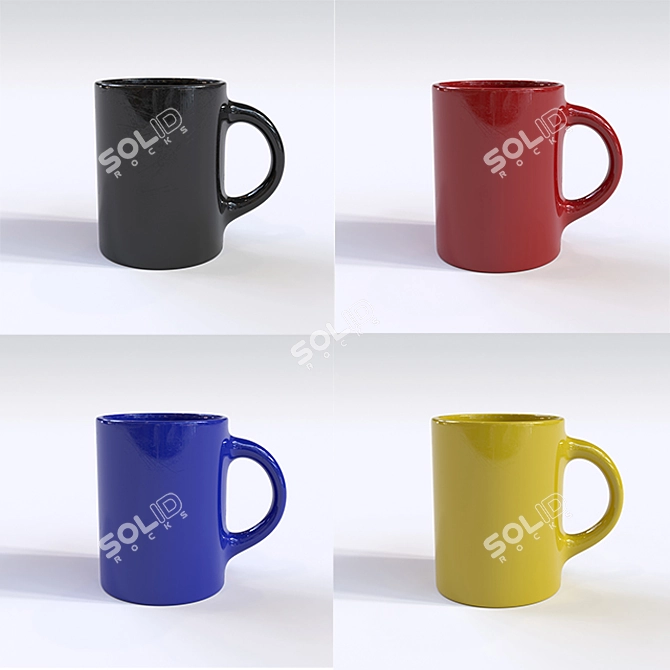 Green Ceramic Mug 3D model image 2