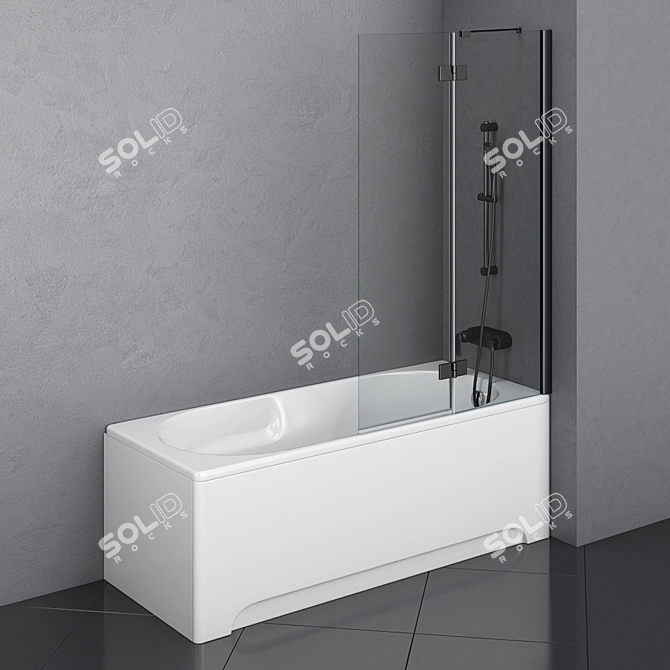 Title: Sanitana Bathtub Set 80 - Perfect Fit for Any Bathroom 3D model image 3
