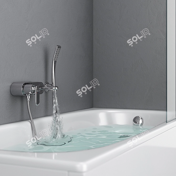 Title: Sanitana Bathtub Set 80 - Perfect Fit for Any Bathroom 3D model image 4