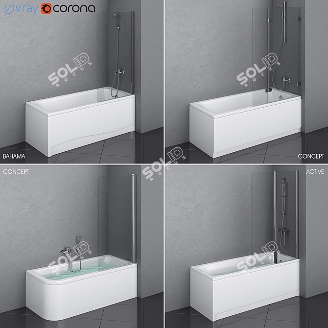 Luxury Bath Set - Concept, Active, Bahama 3D model image 1