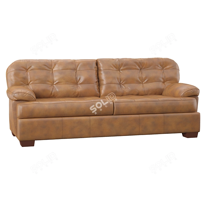 Elegant Leather Sofa 3D model image 1