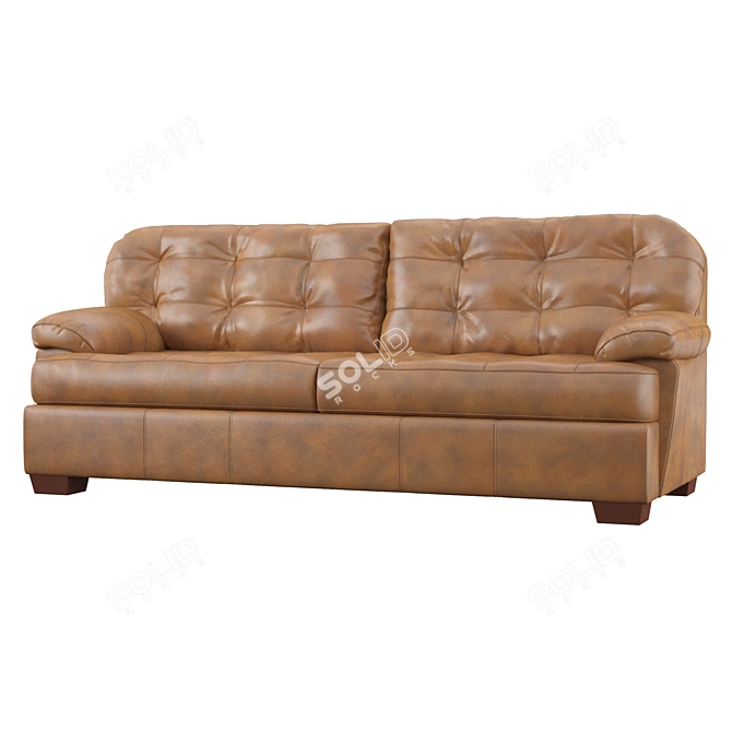 Elegant Leather Sofa 3D model image 2