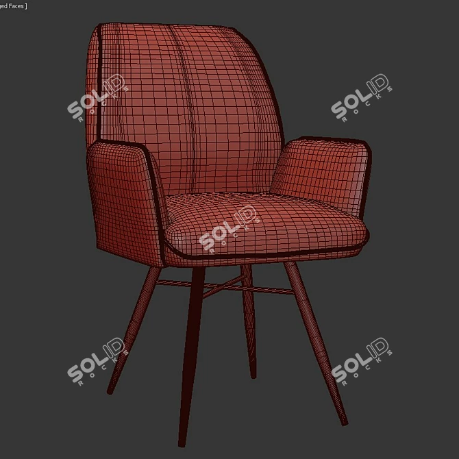 Elegant Sutherland Armchair 3D model image 3