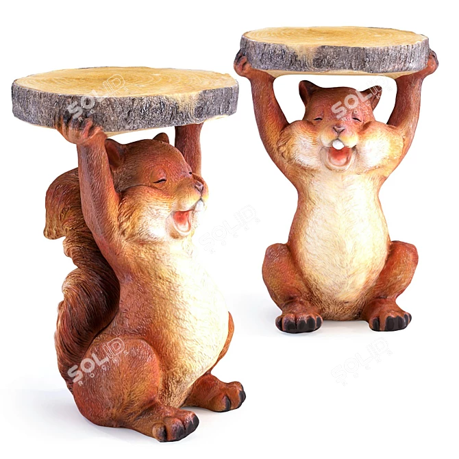 Squirrel Side Table: Whimsical and Compact 3D model image 1