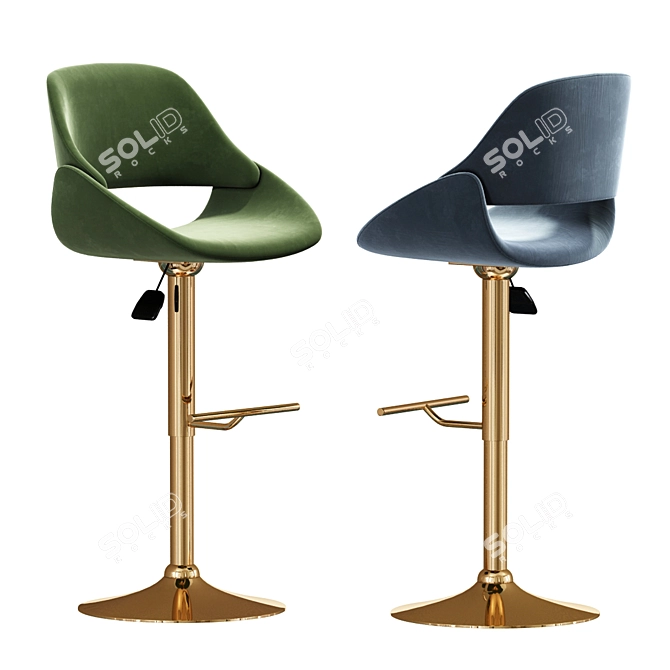 Sleek Fresno Bar Chair 3D model image 2