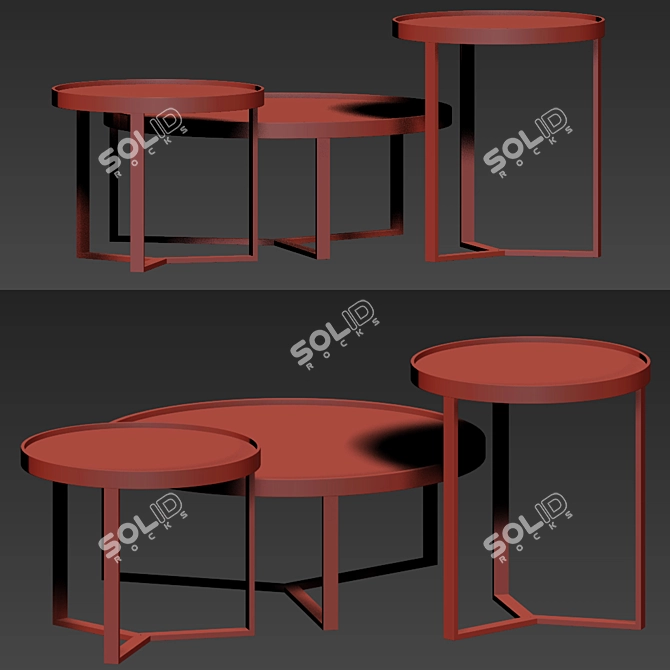Sleek Aula Table Set 3D model image 2
