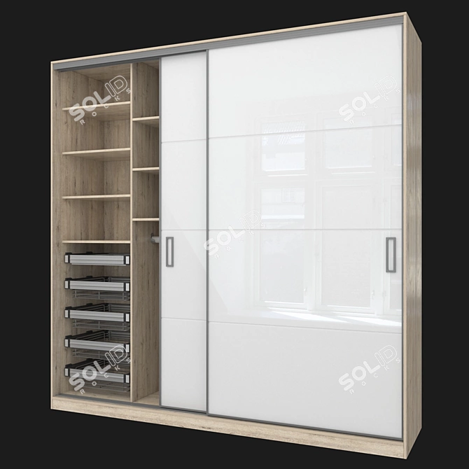 Modus MS163 Sliding Wardrobe: Narrow Profile, Elegant Design 3D model image 2