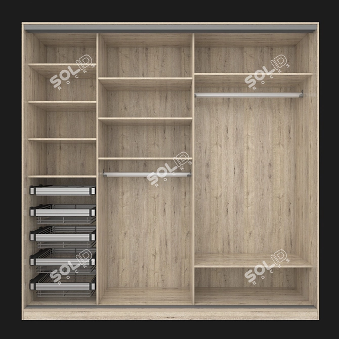 Modus MS163 Sliding Wardrobe: Narrow Profile, Elegant Design 3D model image 4