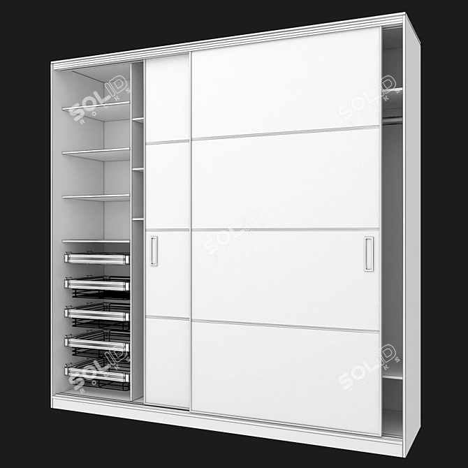 Modus MS163 Sliding Wardrobe: Narrow Profile, Elegant Design 3D model image 5