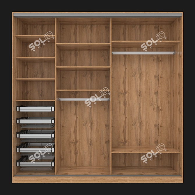 Modus MS163 Sliding Wardrobe: Narrow Profile, Elegant Design 3D model image 9