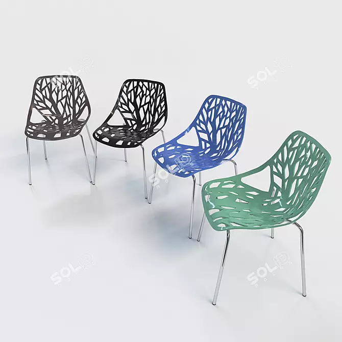 Modern Plastic Dining Chair 3D model image 1