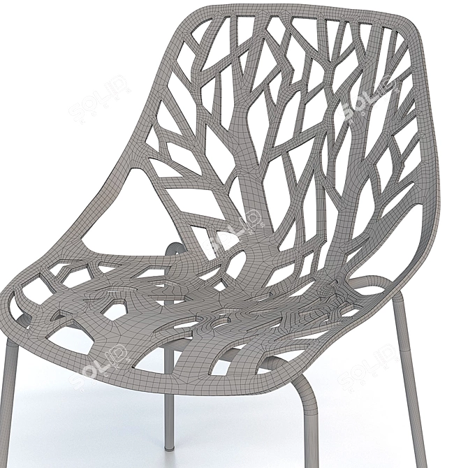 Modern Plastic Dining Chair 3D model image 3