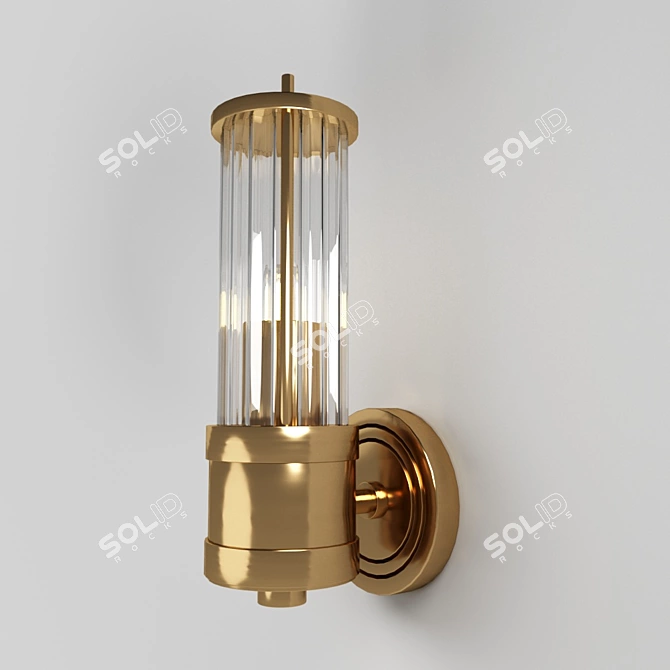 Modern Brass Pendant Light, 300mm Height 3D model image 1
