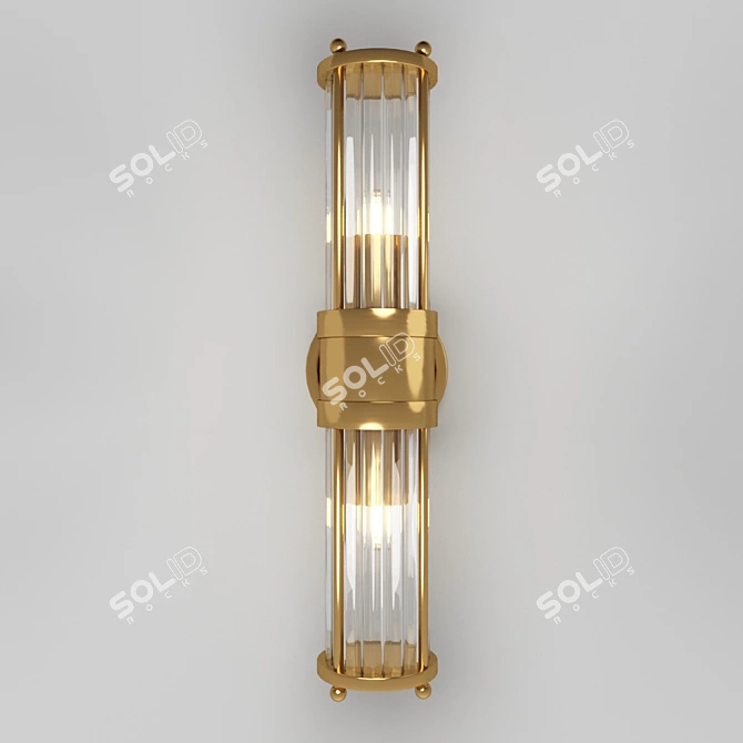 Modem Brass Pendant Light 3D model image 1