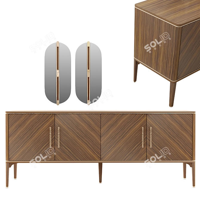 Elegant Enza Raum Sideboard - Sleek Design & Ample Storage 3D model image 1