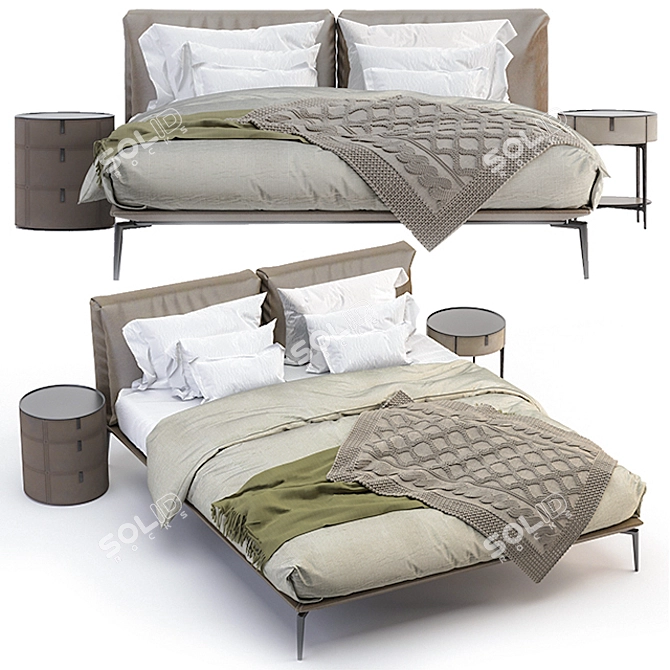 Elegant Papillon Bed by Alivar 3D model image 6