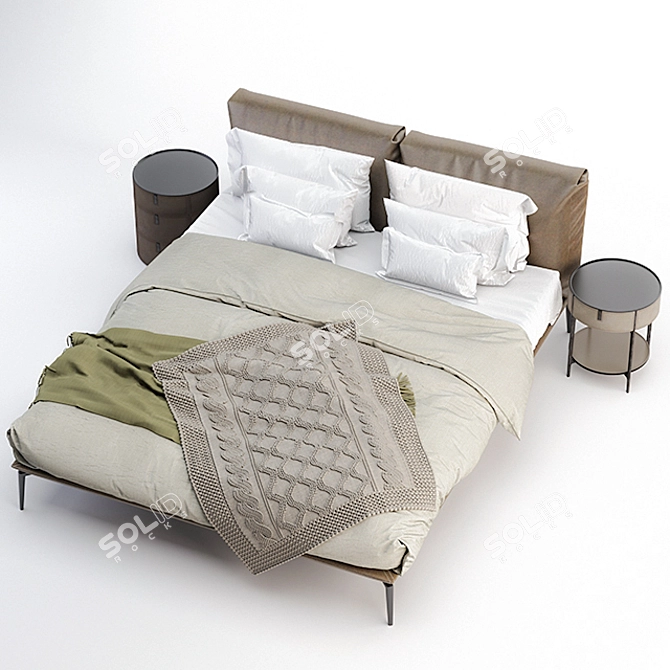 Elegant Papillon Bed by Alivar 3D model image 8