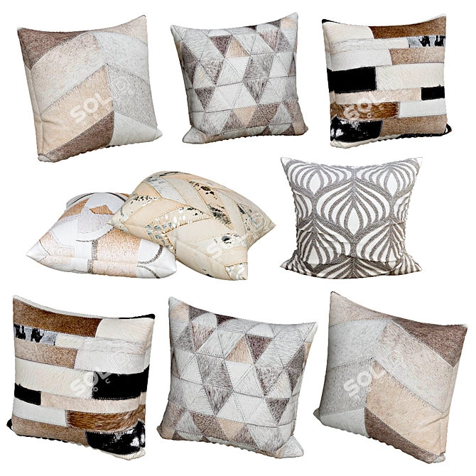 Comfy Sofa Decor Pillows 3D model image 1