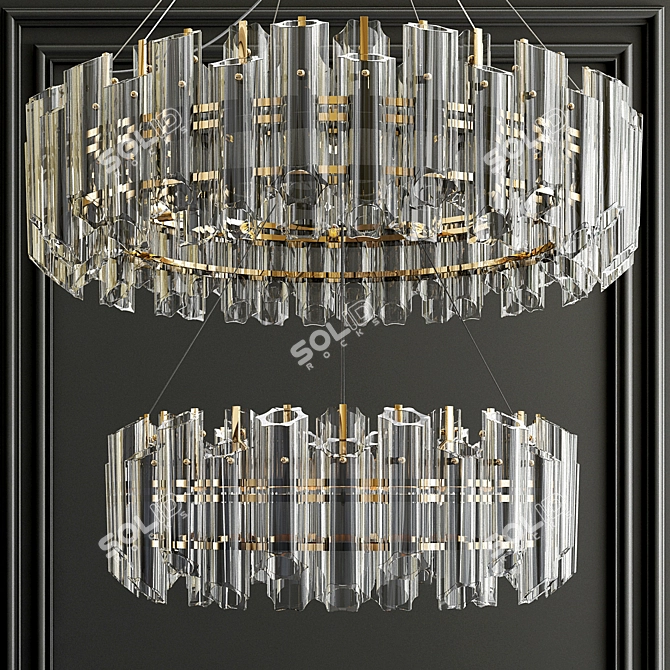 Golden Aurora Ceiling Lamp 3D model image 2