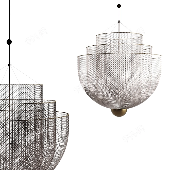 Elegant Meshmatic Light Fixture 3D model image 2