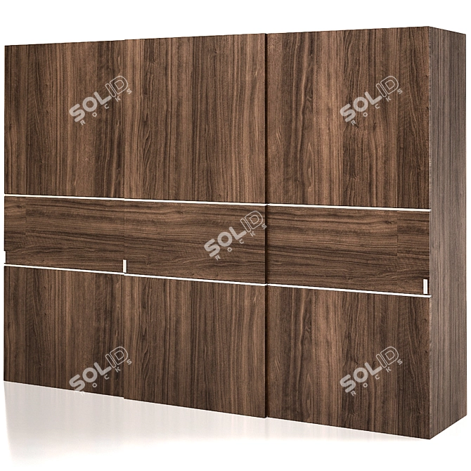 Sleek Sliding Wardrobe Furniture 3D model image 1