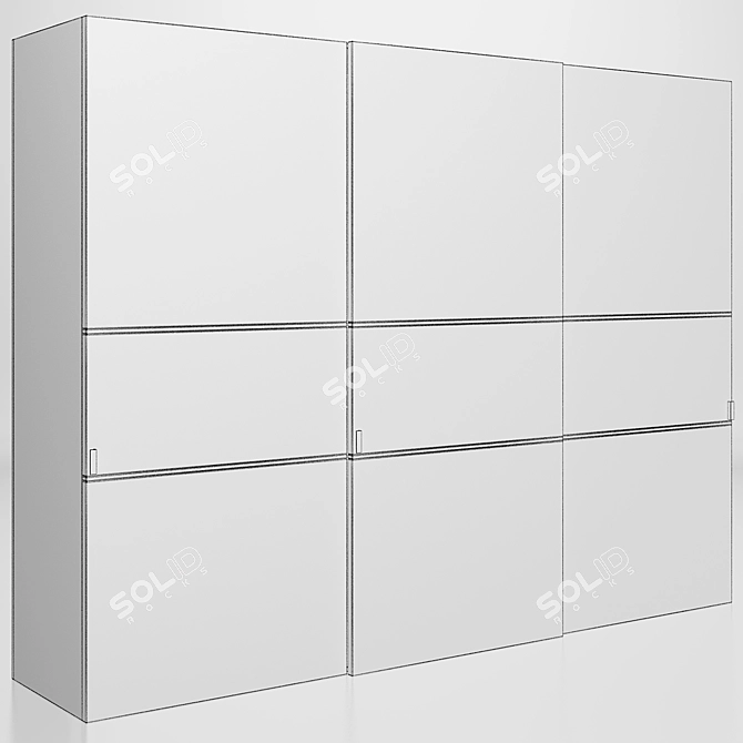 Sleek Sliding Wardrobe Furniture 3D model image 2