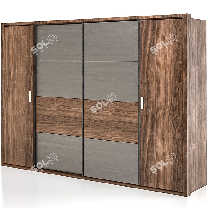 Virgo Oak Wardrobe - Sleek and Stylish 3D model image 1