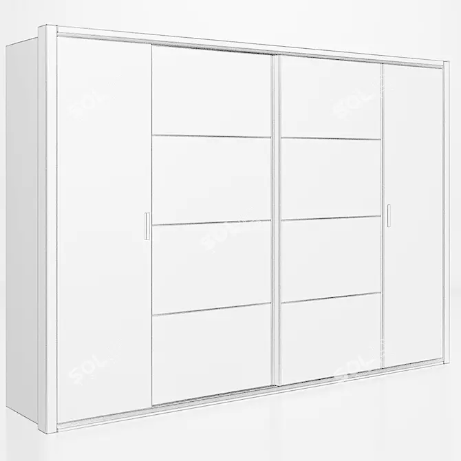 Virgo Oak Wardrobe - Sleek and Stylish 3D model image 2