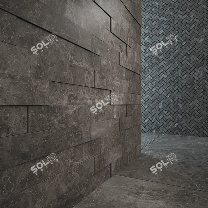 Italon Gray Stone Tile Set 3D model image 2