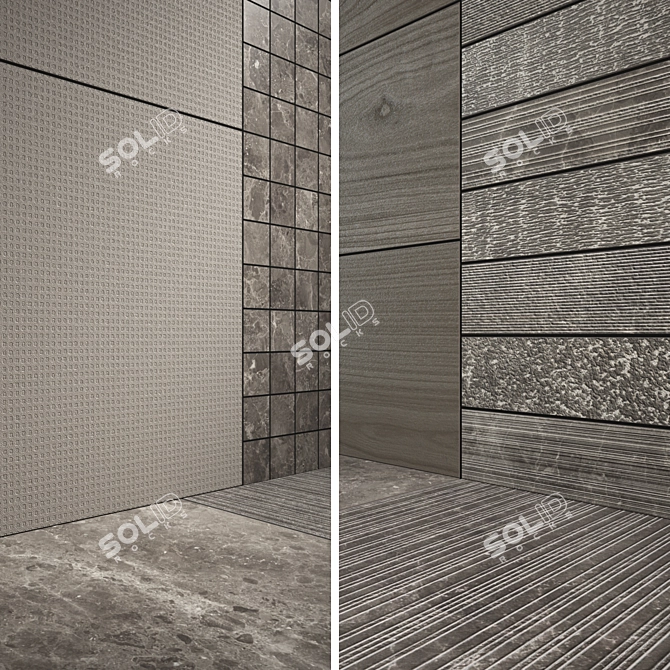 Italon Gray Stone Tile Set 3D model image 3