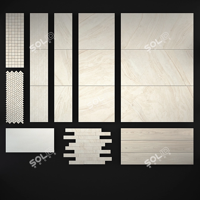 Italon Room White Stone: Elegant Mosaic & Tiles 3D model image 4