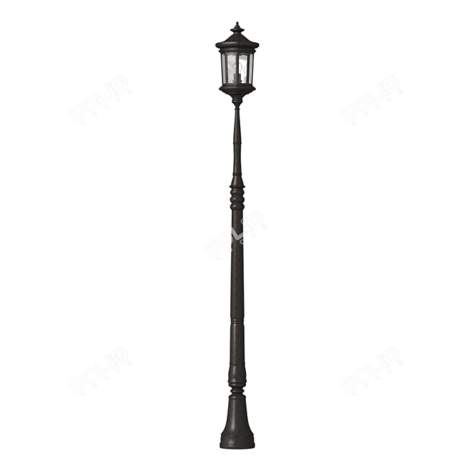 Elegant Forged Street Lamp 3D model image 1