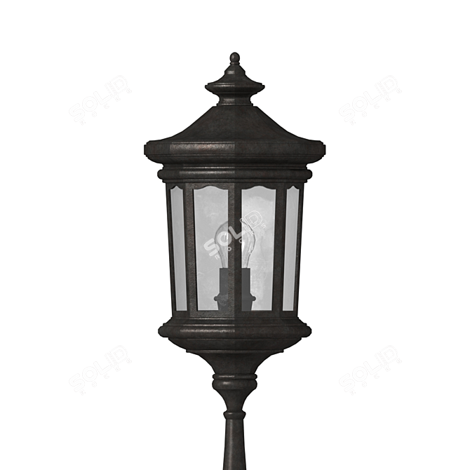 Elegant Forged Street Lamp 3D model image 2