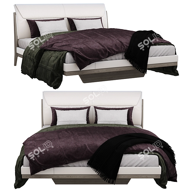 Arte Brotto Leonardo 1800mm King Bed 3D model image 1