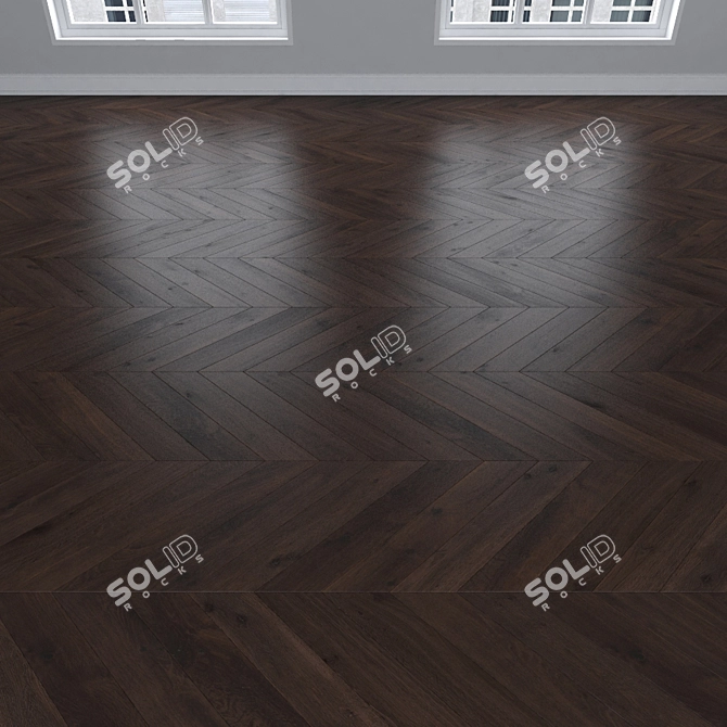 Dark Oak Parquet: Herringbone, Linear, Chevron 3D model image 4