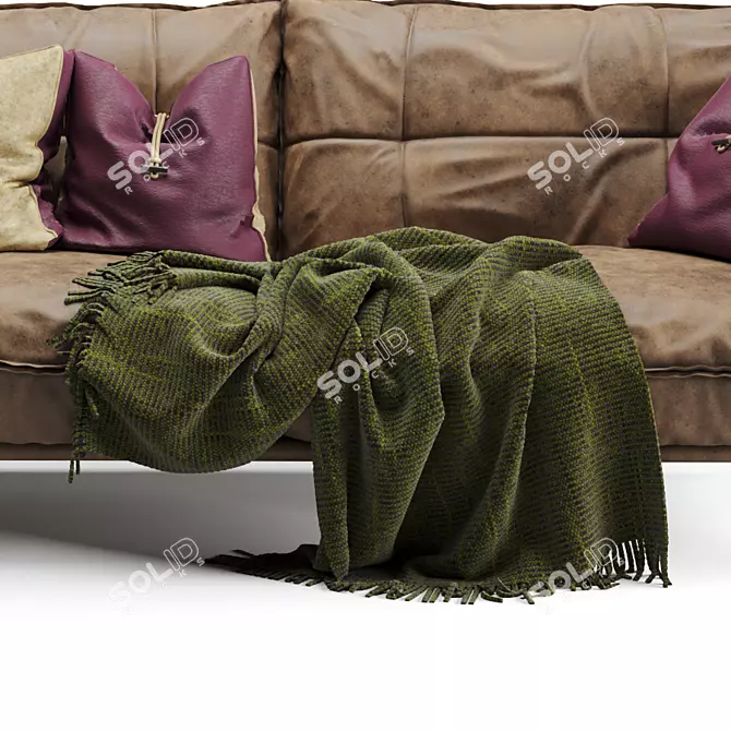 Plush Knit Pillow Sofa 3D model image 3